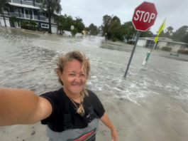 Briana Gagnier says the streets look like white water rapids